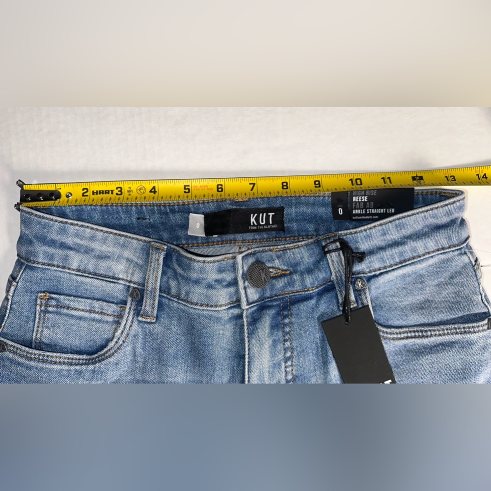Kut from the Kloth Size 0 Reese Fab Ab Ankle Straight‎ Leg High Rise Blue - Picture 6 of 9